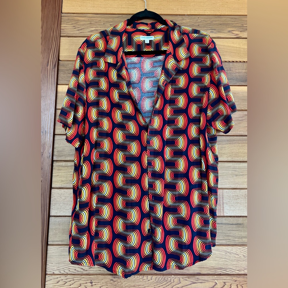 Earthbound - Hippie Button Up Camp Shirt - Large